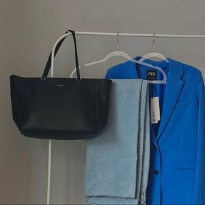 Coach Black Saffiano Leather City Tote